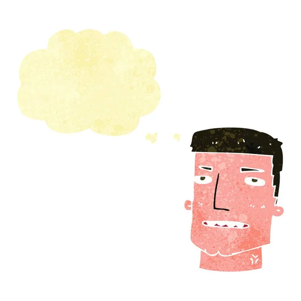 具有思想气泡的卡通男性头 — 图库矢量图片