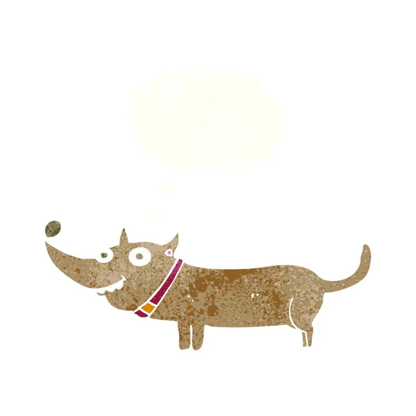 Cartoon Glücklicher Hund Mit Gedankenblase — Stockvektor