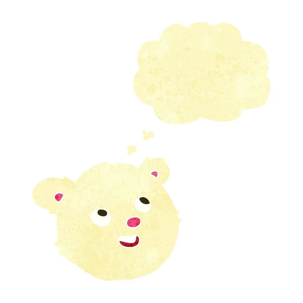 Cartoni Animati Orso Polare Faccia Con Bolla Pensiero — Vettoriale Stock