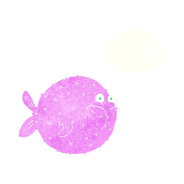 Bouffée Dessin Animé Poisson Avec Bulle Pensée — Image vectorielle