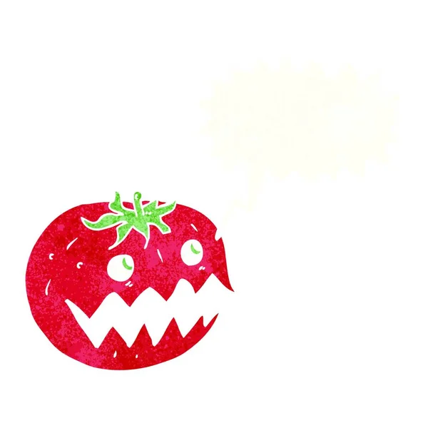 Tomate Dessin Animé Avec Bulle Pensée — Image vectorielle