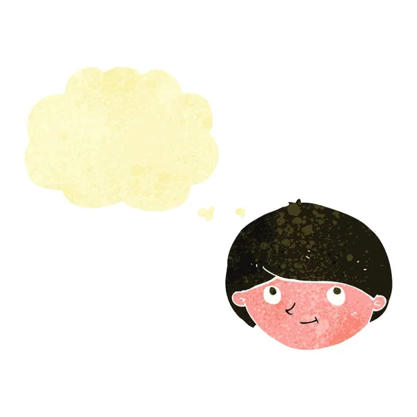 Dibujos Animados Hombre Feliz Con Burbuja Pensamiento — Archivo Imágenes Vectoriales