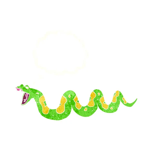 Мультяшная Ядовитая Змея Мыслепузырём — стоковый вектор