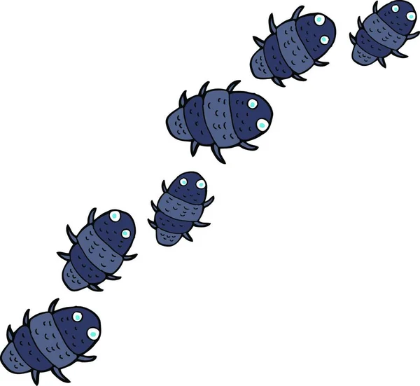Cartoon Line Bugs — Stock Vector