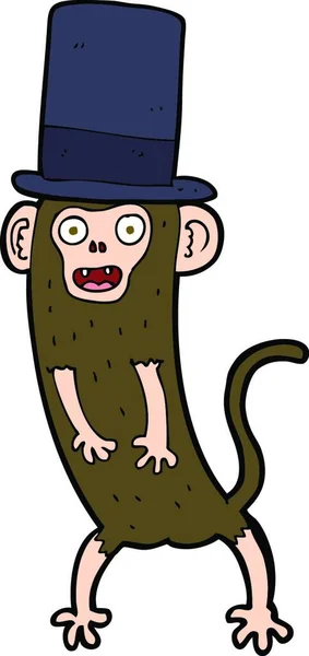 Macaco Dos Desenhos Animados Chapéu Superior —  Vetores de Stock