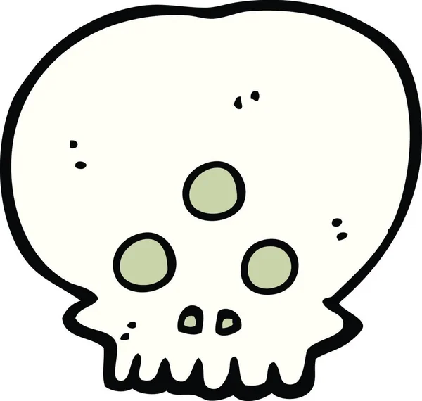 Calavera Mística Dibujos Animados Ilustración Sobre Fondo Blanco — Archivo Imágenes Vectoriales