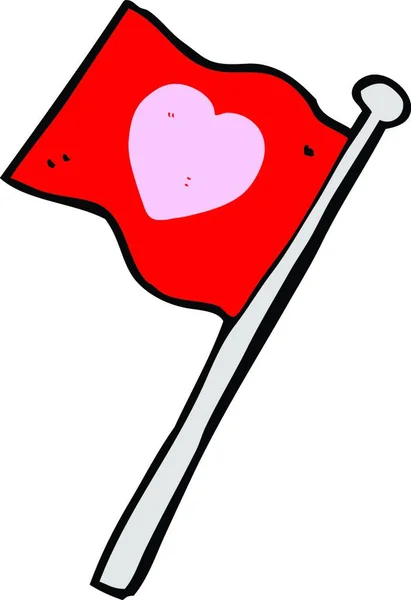 Flaga Kreskówka Miłości Serca — Wektor stockowy