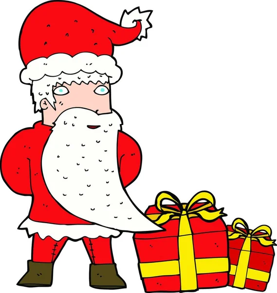 Kreskówki Santa Claus Izolowane Białym — Wektor stockowy