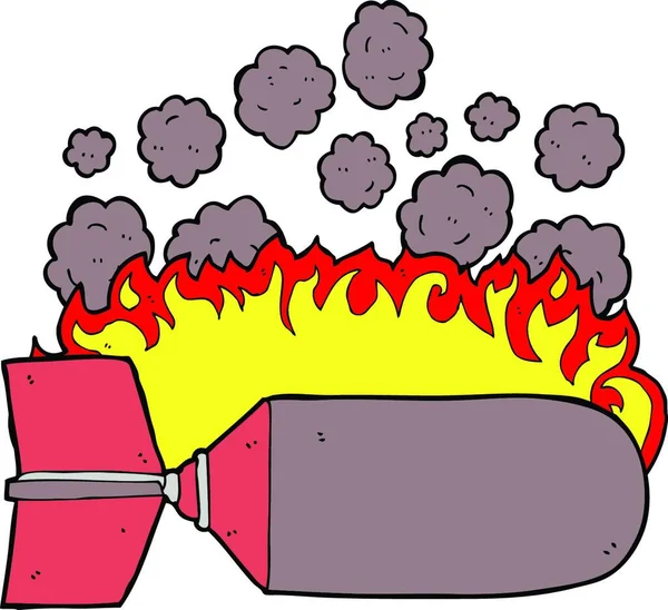 Bande Dessinée Bombe Enflammée Illustration Sur Fond Blanc — Image vectorielle