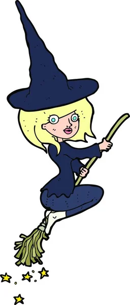 Cartoon Halloween Witch Vector Illustration — Stock Vector