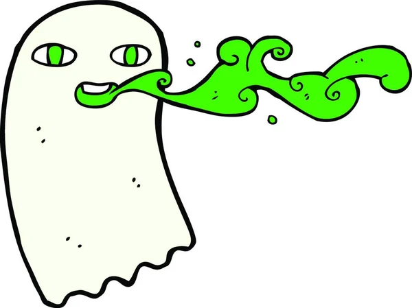 Cartoon Brutto Ghost Illustration Auf Weißem Hintergrund — Stockvektor