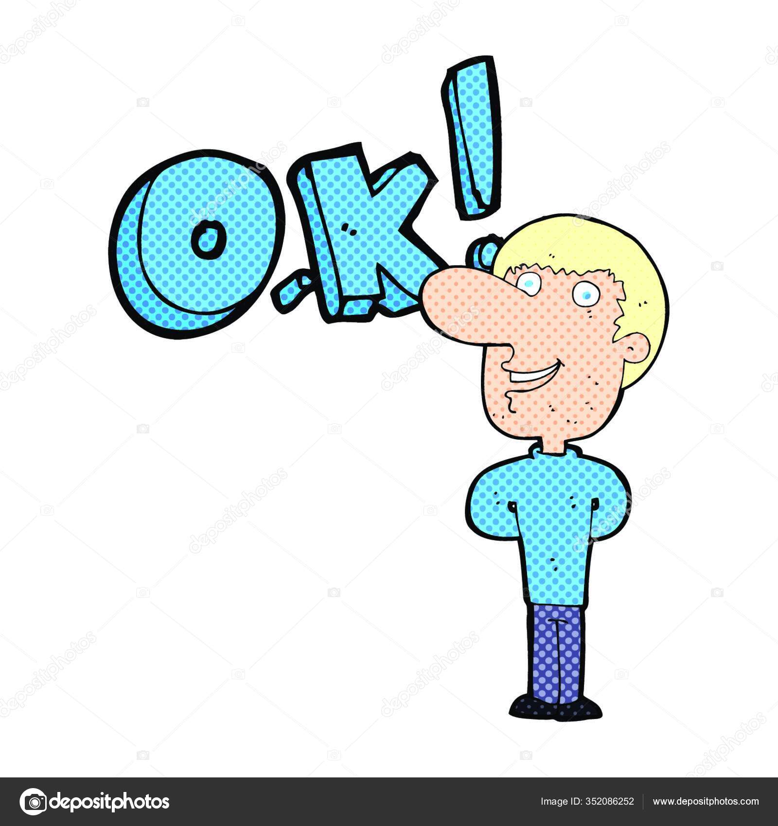 Cartoon man saying ok Vector Art Stock Images | Depositphotos
