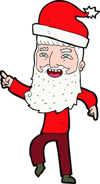 Desenho Animado Hipster Santa Claus — Vetor de Stock