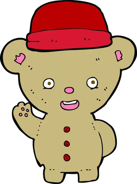 Urso Dos Desenhos Animados Chapéu — Vetor de Stock