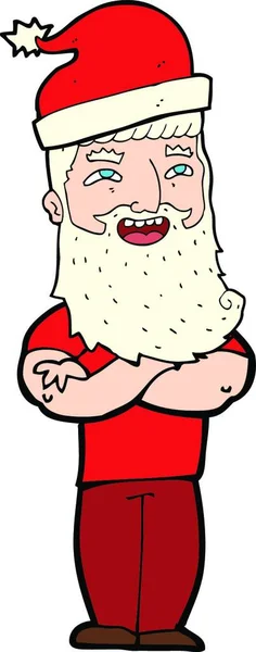Dibujos Animados Hipster Santa Claus — Vector de stock