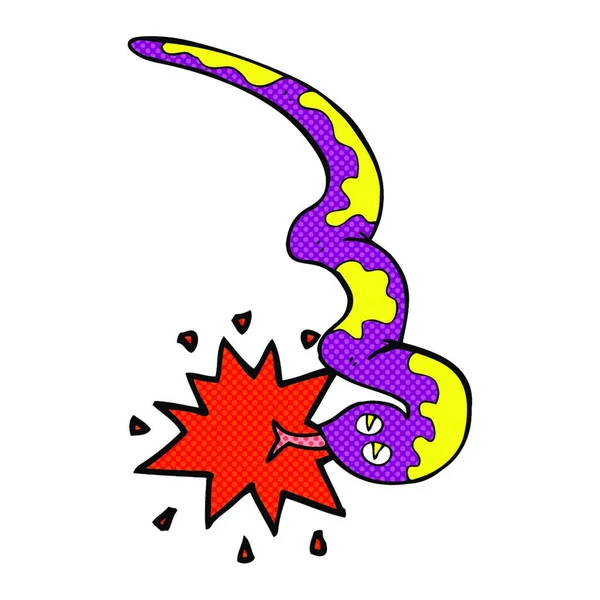 Serpiente Venenosa Dibujos Animados Ilustración Sobre Fondo Blanco — Vector de stock