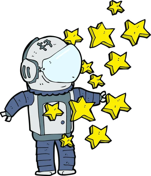 Карикатурный Космонавт Векторная Иллюстрация — стоковый вектор