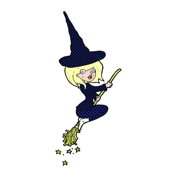 Cartoon Halloween Witch Vector Illustration — Stock Vector