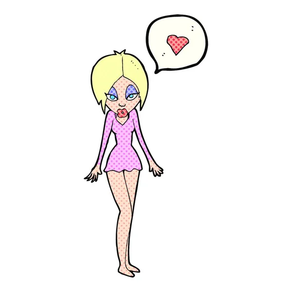 Mujer Dibujos Animados Amor — Vector de stock