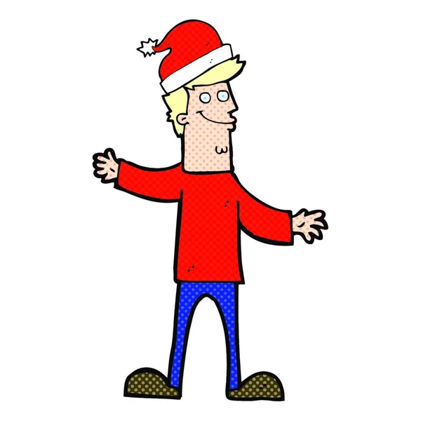 Kreslený Muž Připravuje Vánoce — Stockový vektor