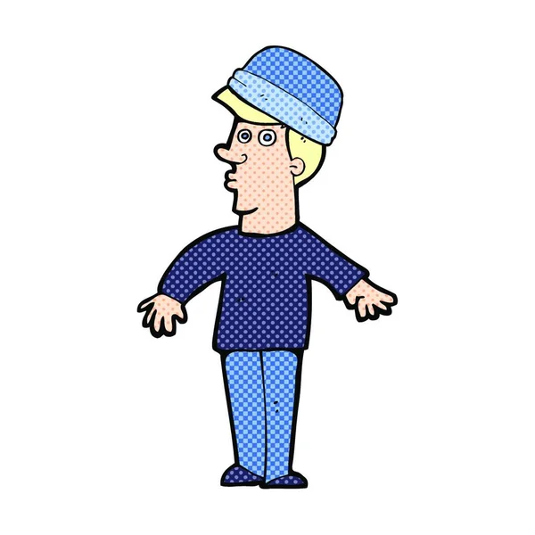 Cartoon Man Wearing Hat — Stock Vector