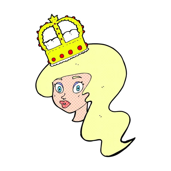 Cartoon Person Wearing Crown — Stock Vector
