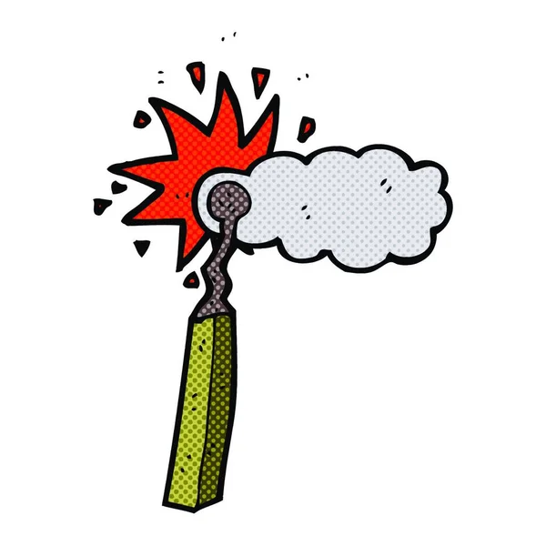 Cartoon Match Smoking Illustration White Background — Stock Vector