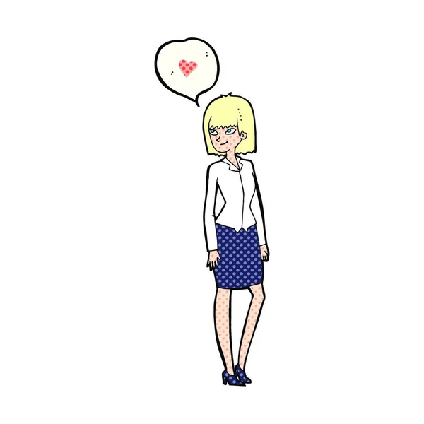 Cartoon Vrouw Verliefd — Stockvector