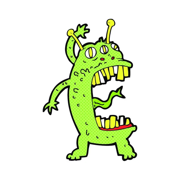 Tecknad Galen Monster Vektor Illustration — Stock vektor