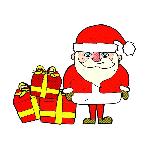 Kreskówki Santa Claus Izolowane Białym — Wektor stockowy