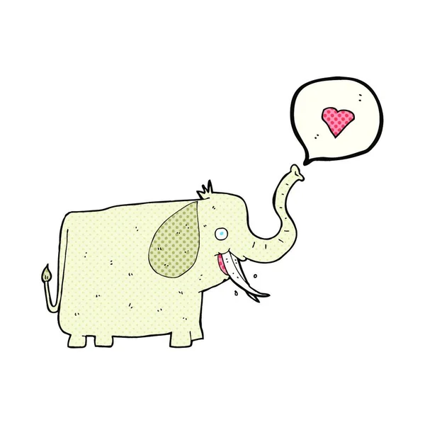 Мультяшный Слон Сердцем Любви — стоковый вектор