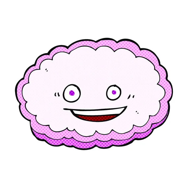 Мультяшна Рожева Хмара Щасливим Обличчям — стоковий вектор