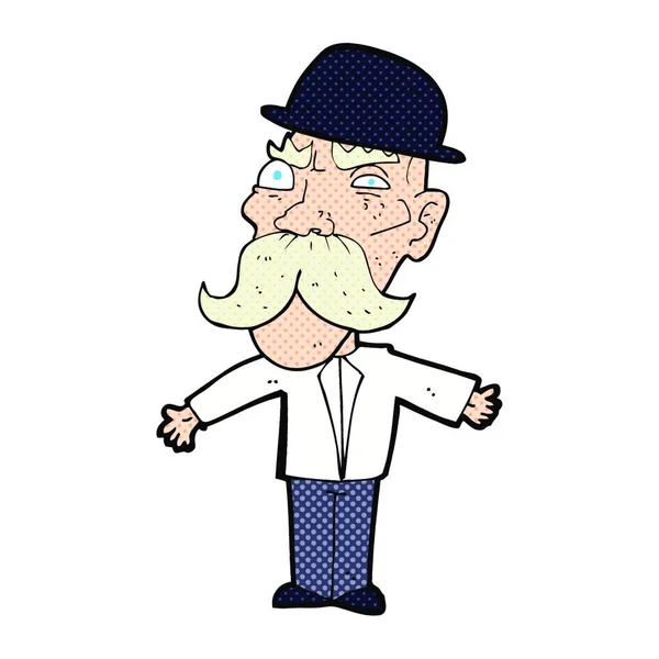 Cartoon Angry Old British Man — Stock Vector