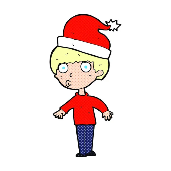 Cartoon Man Klaar Voor Kerst — Stockvector