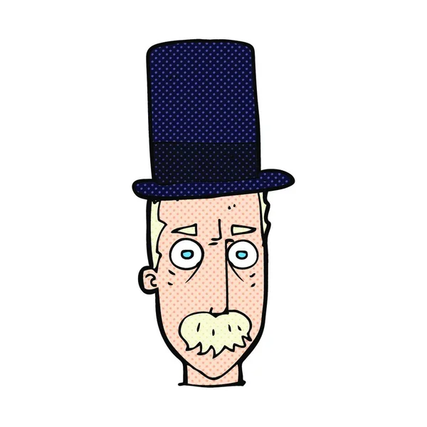 Cartoon Man Dragen Top Hat — Stockvector