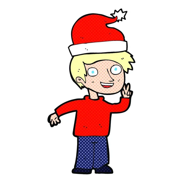 Homem Dos Desenhos Animados Preparando Para Natal — Vetor de Stock