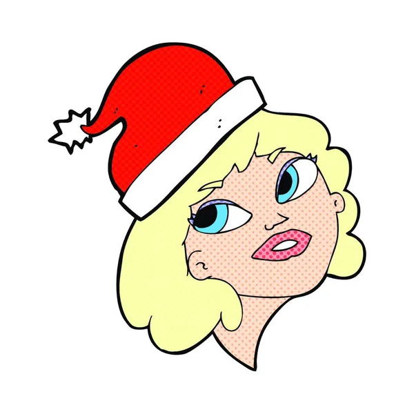 Cartoon Kvinna Redo För Julen — Stock vektor