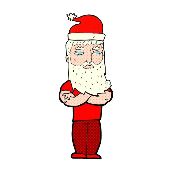 Dibujos Animados Hipster Santa Claus — Vector de stock