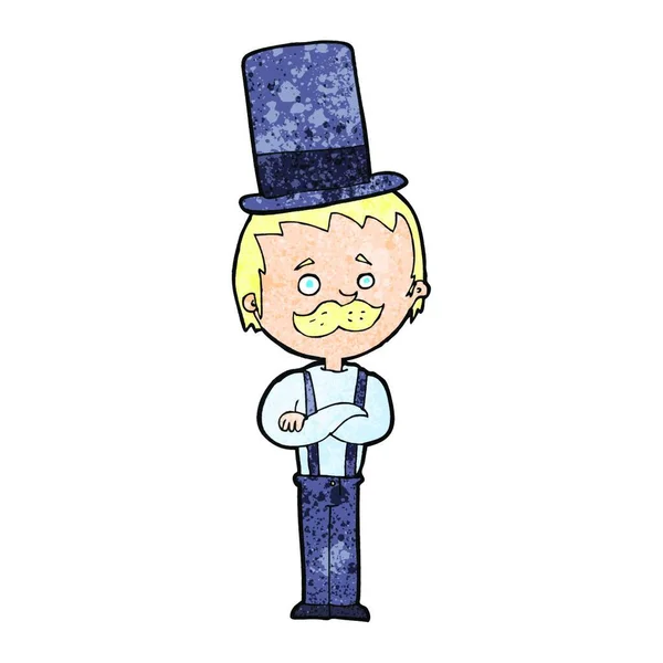 Cartoon Man Top Hat — Stockvector