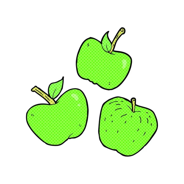 Pommes Dessin Animé Illustration Sur Fond Blanc — Image vectorielle