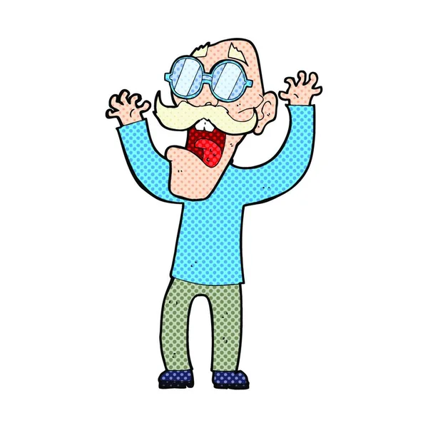 Hombre Viejo Dibujos Animados Gafas — Vector de stock