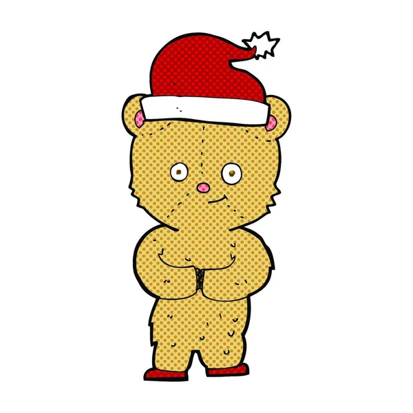 Urso Pelúcia Natal Dos Desenhos Animados — Vetor de Stock