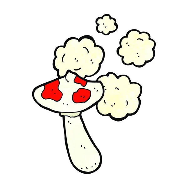 Cartoon Toadstool Mushroom Illustration White Background — Stock Vector