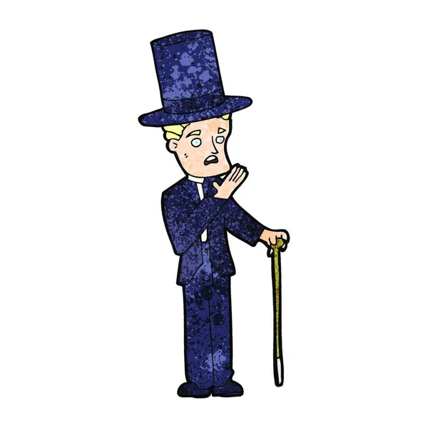 Cartoon Man Dragen Top Hat — Stockvector