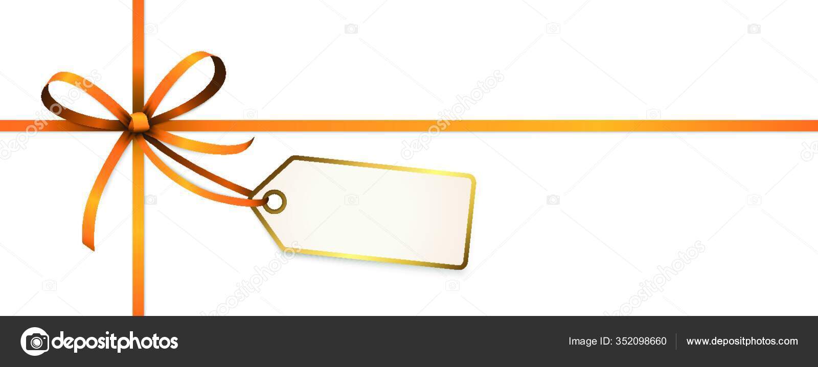 orange ribbon and bow isolated on white background, Stock image