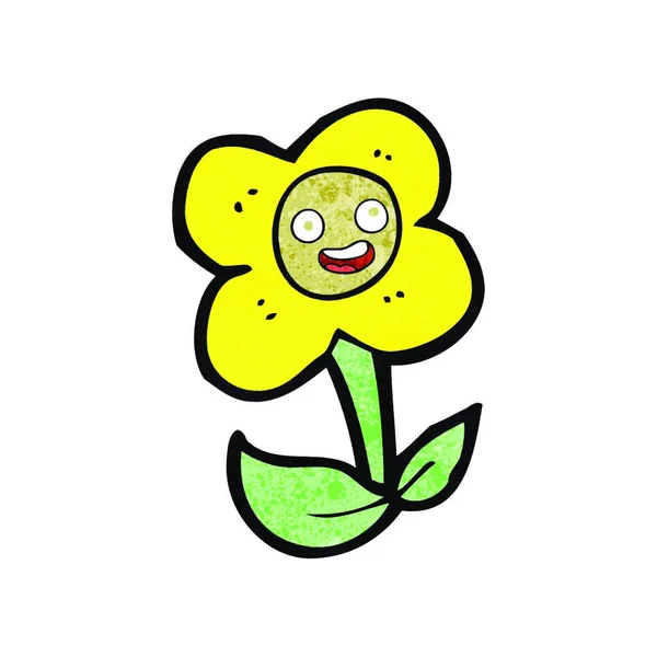 Cartoon Bloem Wit — Stockvector