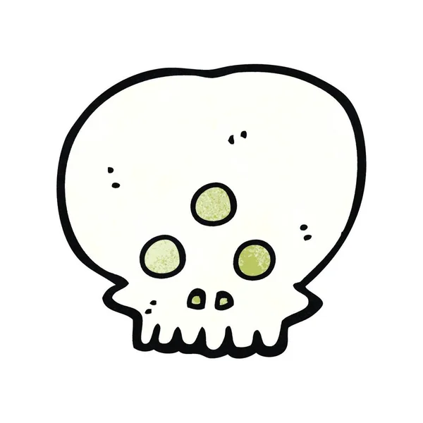 Cartoon Mystic Skull Illustration White Background — Stock Vector