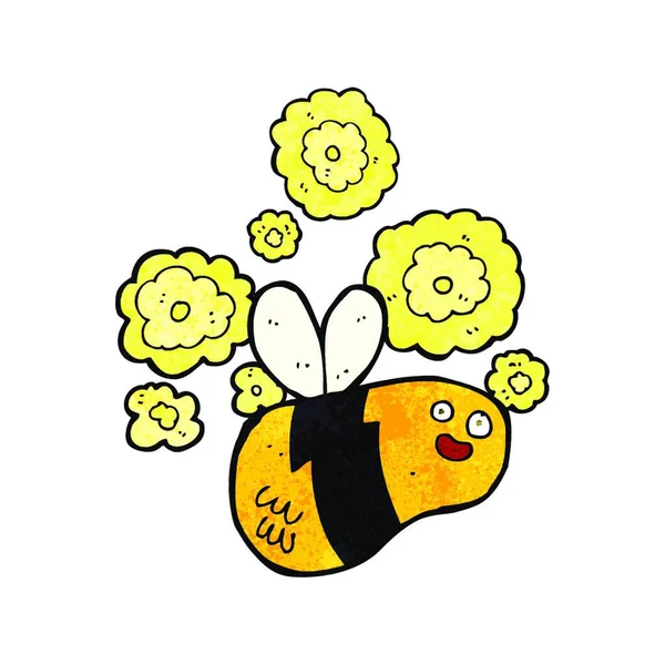Kreskówka Latający Pszczoła Wektor Ilustracja — Wektor stockowy