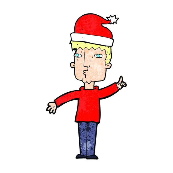 Καρτούν Άνθρωπος Ετοιμάζεται Για Χριστούγεννα — Διανυσματικό Αρχείο