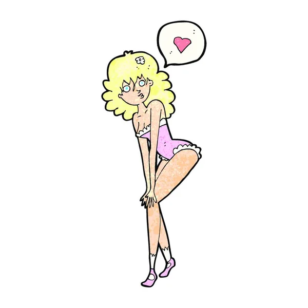 Cartoon Pin Mädchen Posiert — Stockvektor